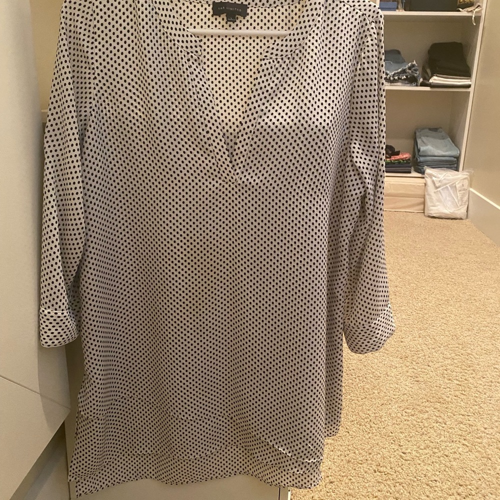 Express white with black polka dots blouse